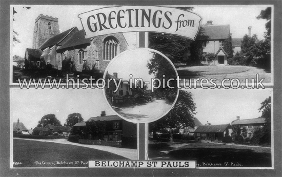 Greetings from Belchamp St Pauls, Essex. c.1930's